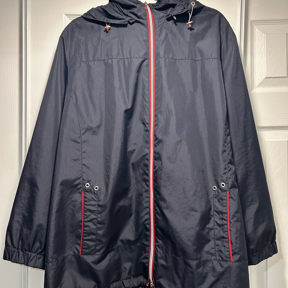 Women's Navy Windbreaker with Red Trim